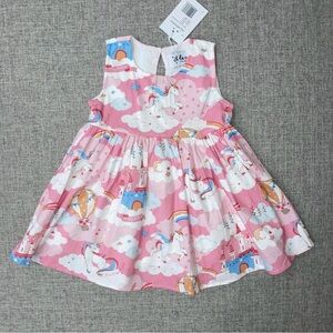 Lola and The Boys 6-12m NWT Pink Unicorn and Castle Dress